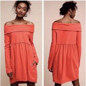 Anthropologie Saturday Sunday Coral Off Shoulder Cocoon Dress XS